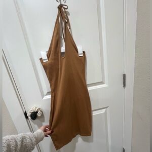 Wild Fable Tan Backless Halter Dress